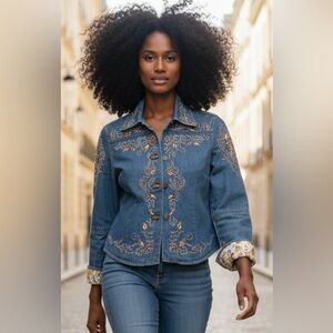 PLENTY Denim Embroidered Jacket 4 (PTP: 34-36”)